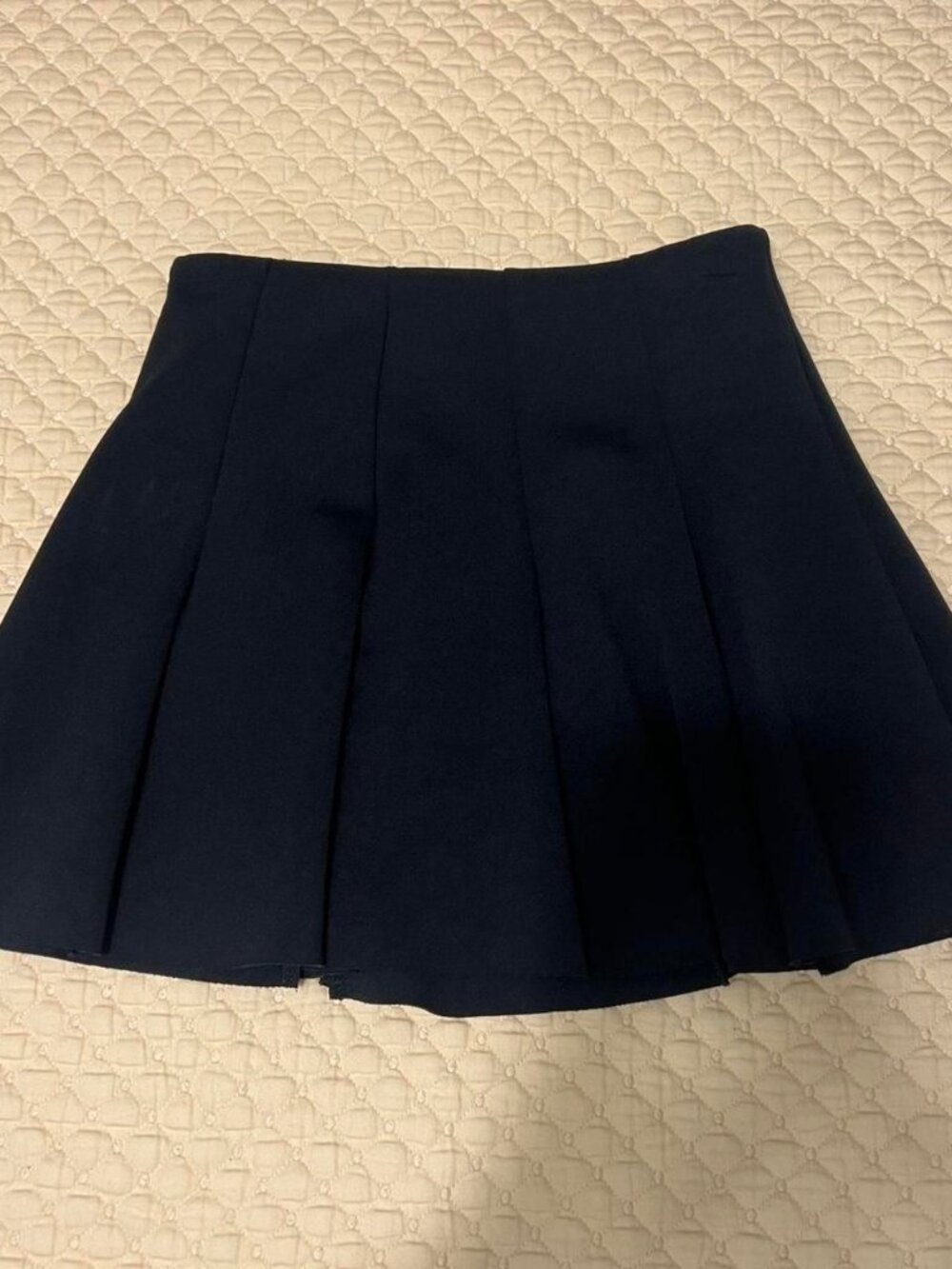 Topshop Black neoprene pleated mini skirt